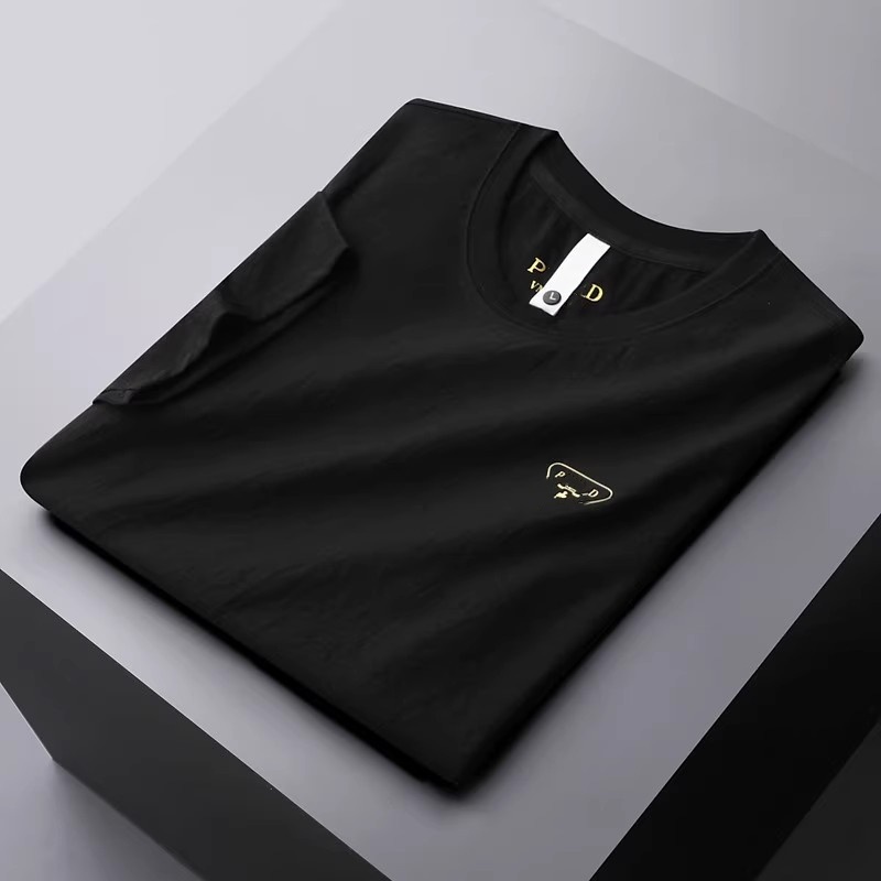 Mens T Shirts Designer Luxury Business Casual Athleisure Letter Embroidery Lightweight Short Sleeves Soft Cotton Solid Color Streetwear Tops