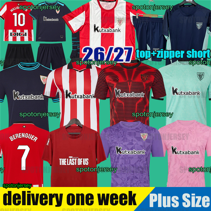 camiseta de Athletic Bilbao 26 27 Soccer Jerseys GURUZETA BERENGUER MUNIAIN Athletic WILLIAMS JR Football GARCIA VILLALIBRE Athletic Bilbao Sancet UNAI SIMON