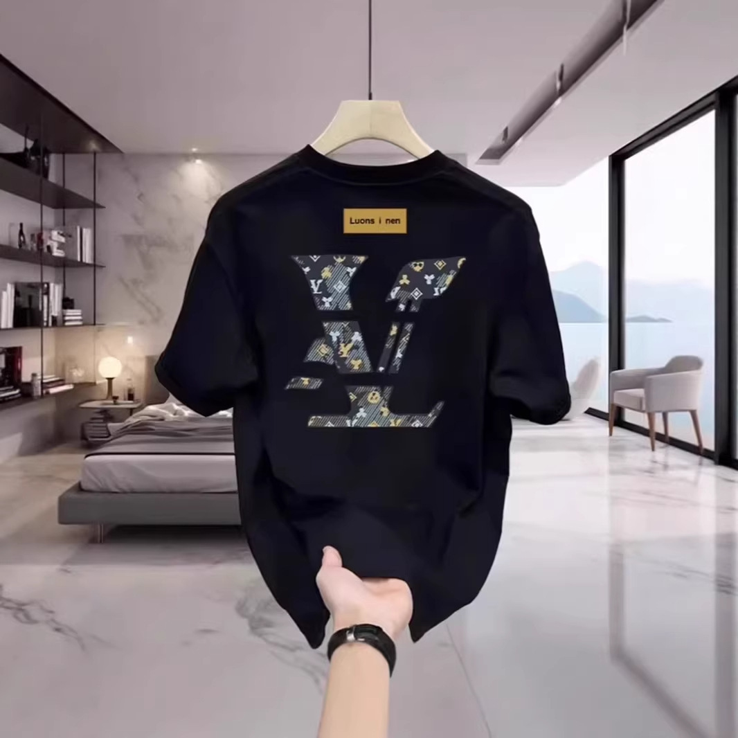 2026 New Designer High Quality Men's Pure Cotton Short Sleeved T-shirt Multi Functional Loose Minimalist Printed Creative Design Fashion Brand To