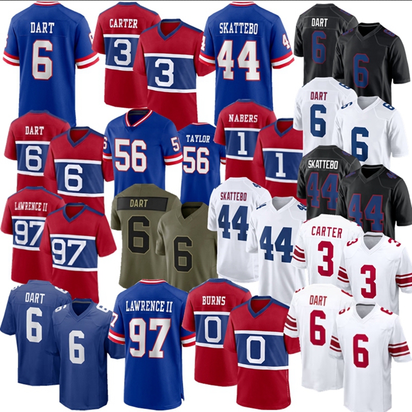 3 Abdul Carter Jaxson Dart Malik Nabers Cam Skattebo Football Jersey Thibodeaux Manning Dexter Lawrence II Strahan Bavaro Brian Burns