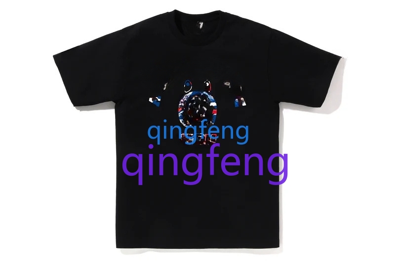 European and American fashion men's casual top hip-hop style short sleeved letter printed short sleeved camouflage pattern T-shirt S-2XL