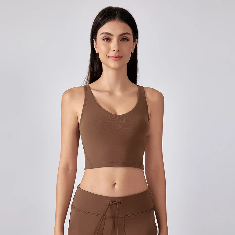 High Impact Yoga Top Women Shockproof Running Sports Bra with Removable Cups Tank Tops Gym Breathable Workout Fitness 260409