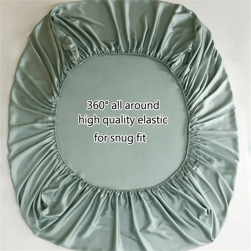 100 Mulberry Silk Fitted Bed Sheet with Elastic Bands 23 Momme Smooth Natural Silk Mattress Cover Single Double King Queen Bed 260402