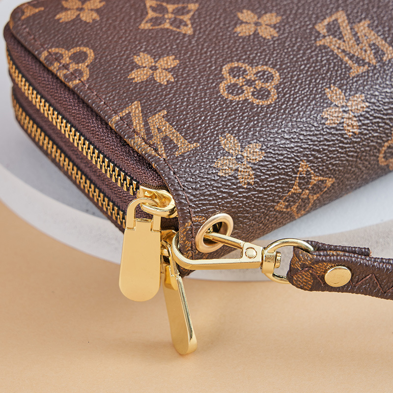 Long Wallet for Women New European and American Trend Large Capacity Double Zipper Phone Bag Printed Letter Clutch