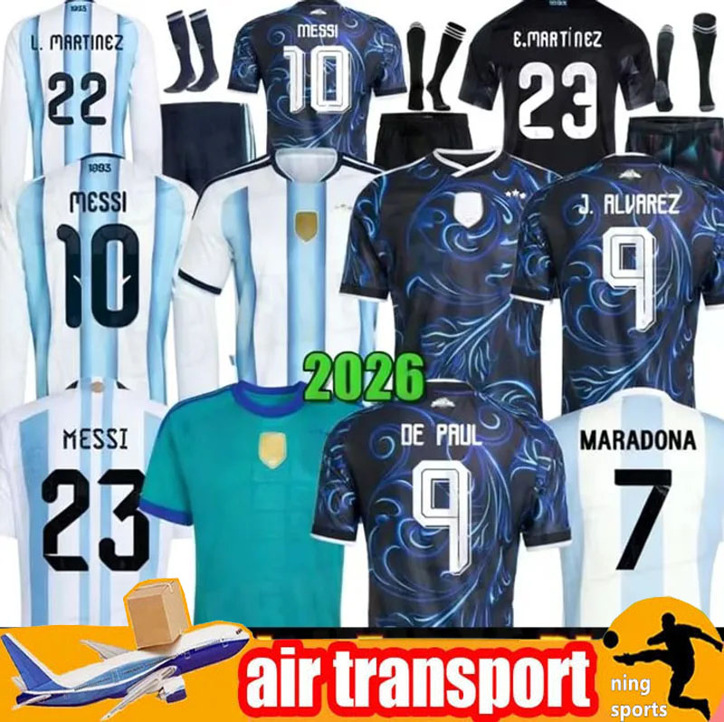 Argentina World Cup 2026 Soccer Jerseys MESSIS Otamendi DE PAUL aRgENTIna National Team Copa DYBALA MARTINEZ KUN AGUERO Maradona Football Shirts 26 27 Men kit Kids