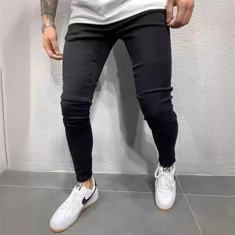Spring Men Classic Elasticity Pencil Jeans Jean Homme Man Soft Stretch Black Biker Masculino Denim Trousers Mens Solid Pants 260323