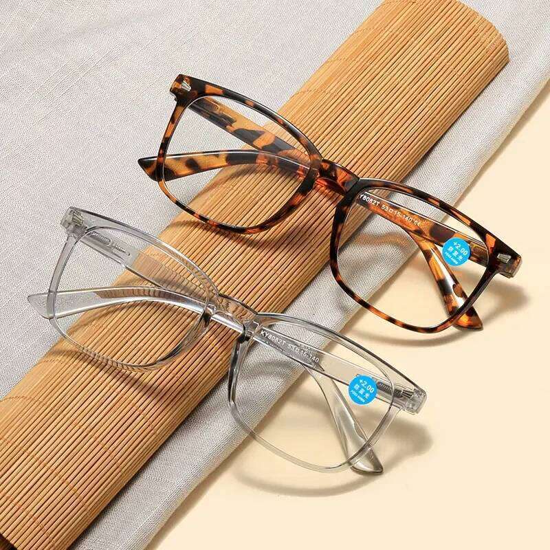 Fashion Large Frame Anti Blue Light Spring Leg Reading Glasses Women Men Unisex Diopter 0 +1.0 +1.5 +2.0 +2.5 +3.0 +3.5 +4.0 26Y0409