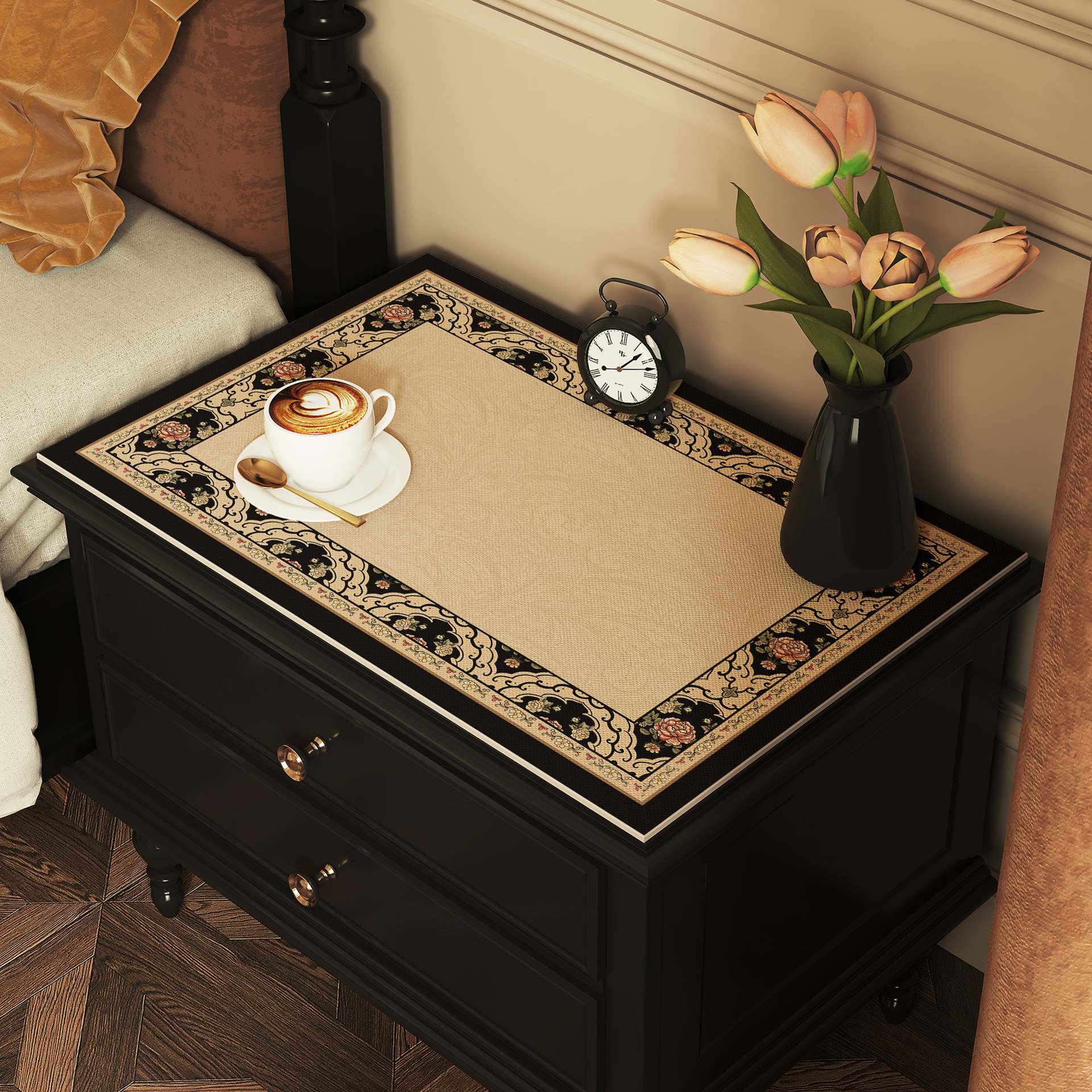 Table Mat Bedroom Nightstand Protective Mat Luxurious High End Waterproof Oil Resistant Wash Free Home Leather Tablecloth