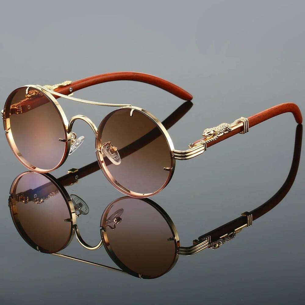 Retro Round Metal Sunglasses Fashion Pilot Gradient Driving Men's Shades Women Vintage Trendy Brand Design Sun Glasses 26Y0409