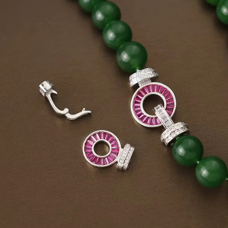 1set green Agate round 10mm necklace bracelet earrings 45cm18cm red zircon clasp womens jewelry 260408
