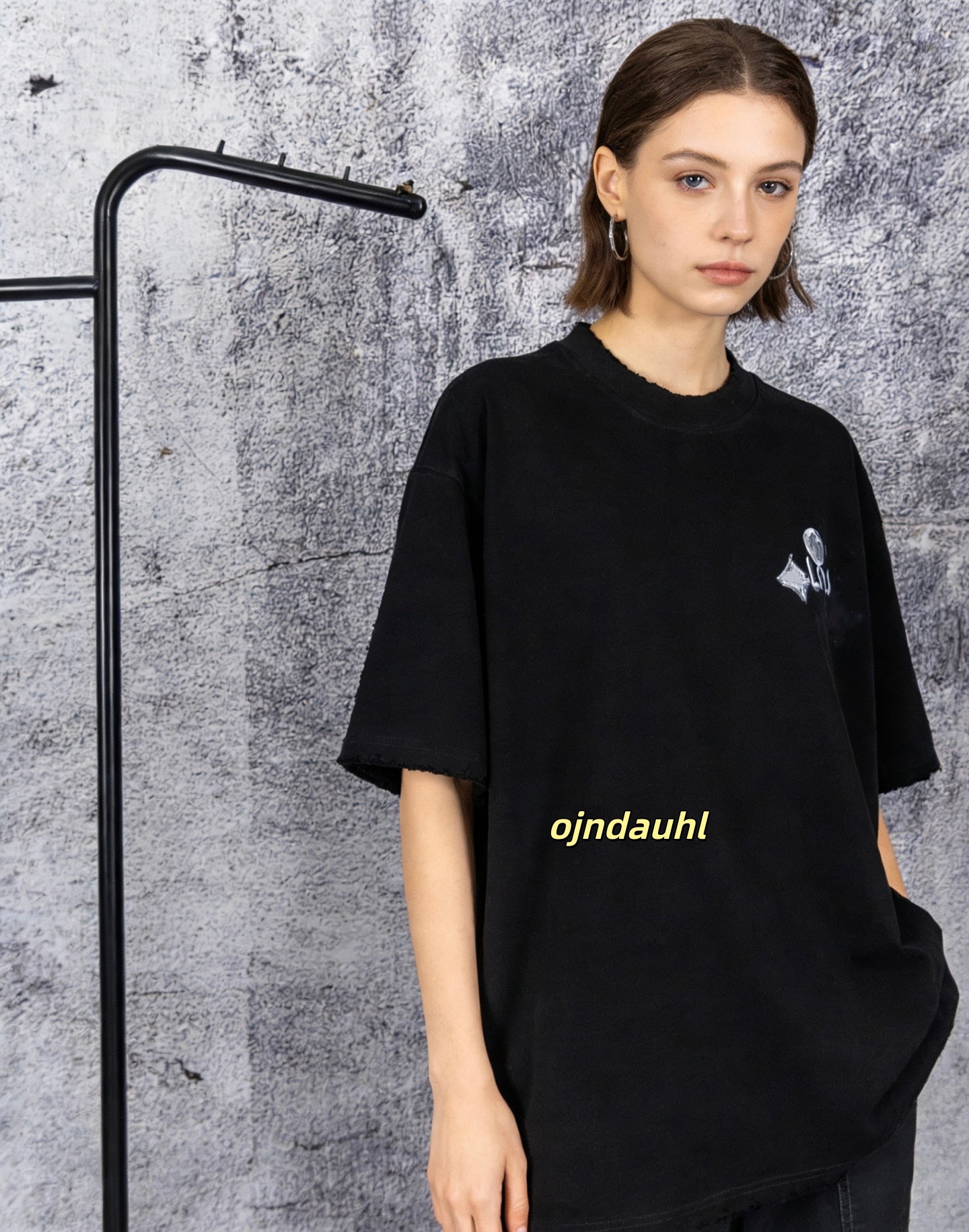 designer T-shirt shirts Hand drawn graffiti style short sleeved worn-out round neck T-shirt cotton T-shirt t-shirt Spring T-shirt Casual breathable T-shirt 3333