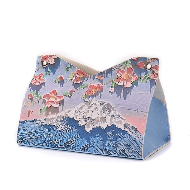 Tissue Box Van Gogh Oil Painting Rose Luxury Style Home Living Room Bathroom Car Mounted Creative Storage