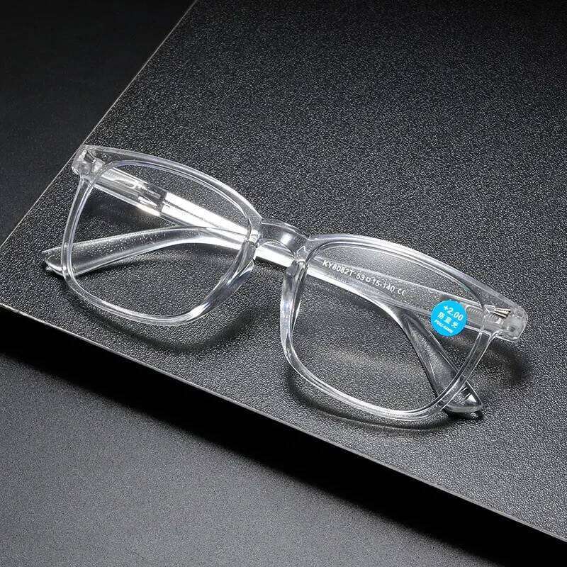 Fashion Large Frame Anti Blue Light Spring Leg Reading Glasses Women Men Unisex Diopter 0 +1.0 +1.5 +2.0 +2.5 +3.0 +3.5 +4.0 26Y0409