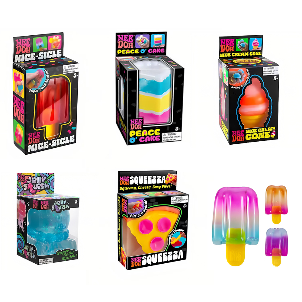 HOT! Nee-doh Nice Cream Cone Colorful Ice Cream Shaped Sensory Stress Reliever Fidget Tool for Anxiety & Focus for Adults & Kids.