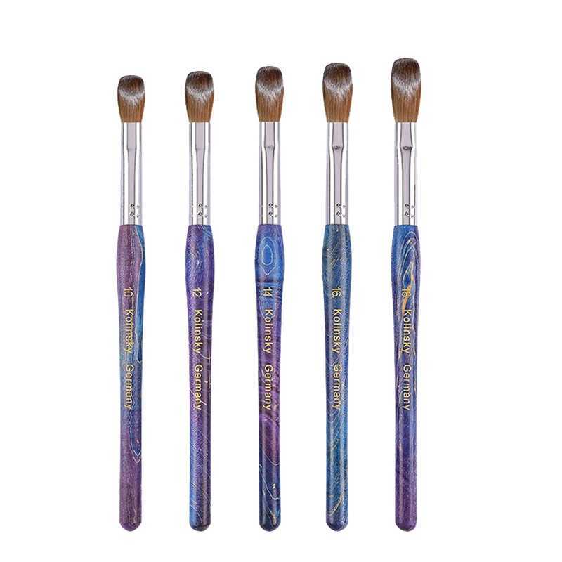 100 Pure Kolinsky Acrylic Brush UV Gel Carving Pen Brush Liquid Powder DIY Nail Drawing Crimped Wood Nail Art Brush 10-18 W251118