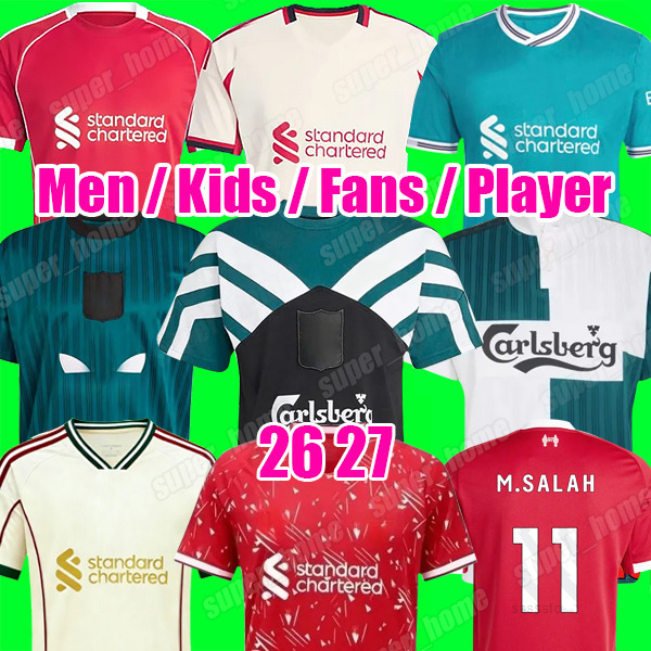26 27 liverpool ISAK long sleeves Wirtz liverpool MAC ALLISTER soccers jersey football shirts SZOBOSZLAI ABECKER men kids kits SALAH Kerkez Pre match 