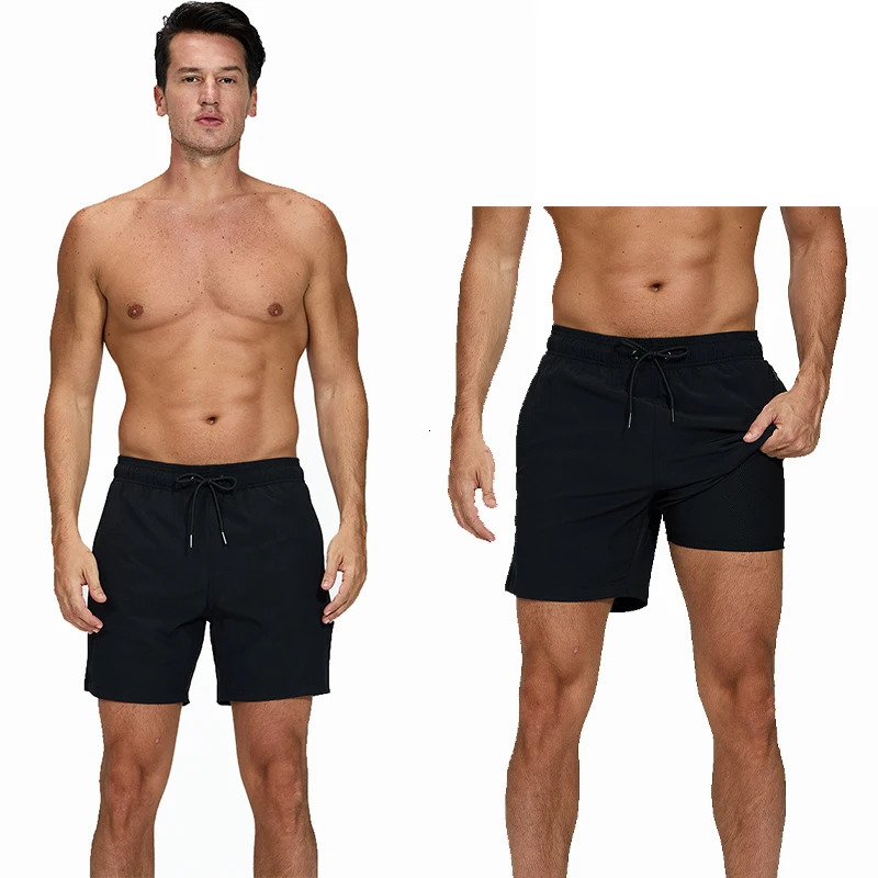 ESCATCH 2026 Mens Swimming Trunks with Compression Liner 2 in 1 Quick-Dry Gym Sports Shorts Swim Shorts with Zipper Pockets 260408