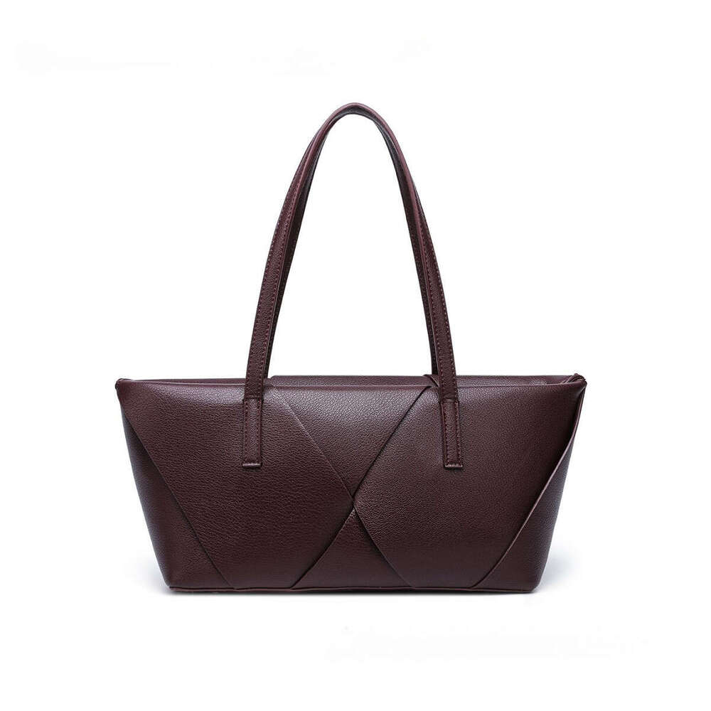 2026 Fall Winter New Splicing Color Block Tote Bag Women Elegant Relaxed Style Large Capacity Commute Shoulder Bag Handbag SENYY