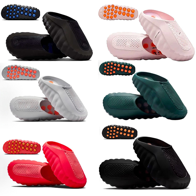 Desginer Mind 001 002 ReactX Rejuven8 Slide Slides Slippers Soft Rubber Tech Comfortable Sandals Black Red Bone Light Smoke Grey Men Women Summer Shoes