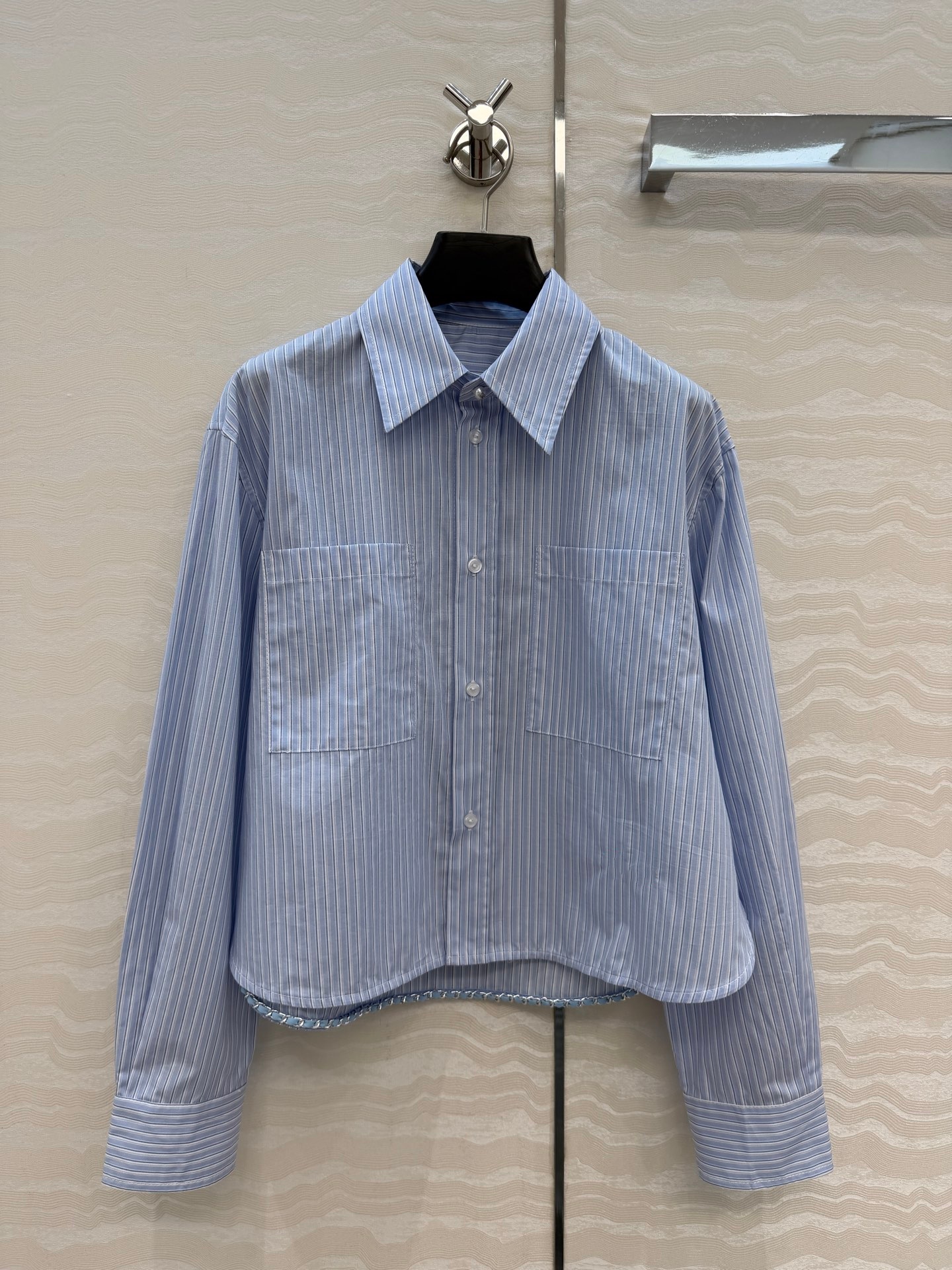 Milan Runway Shirts 2026 New Spring Summer Fashion Lapel Neck Long Sleeve Designer Shirts Brand Same Style Tops 0309-1