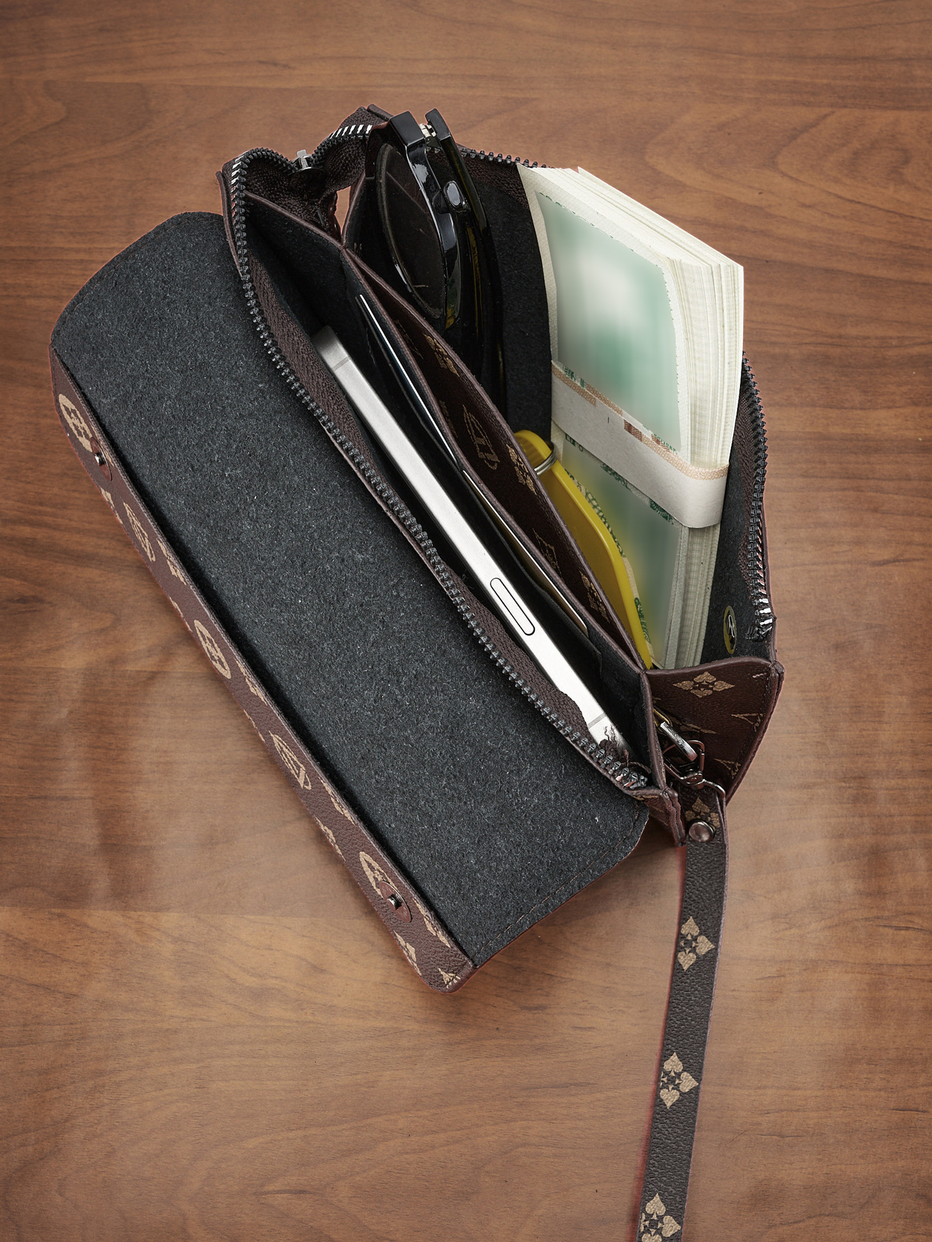LORDLY KNACK Monogram Clutch Bag, Men's Fashion Wristlet Purse, Trendy 2026 Daily Commute Bag - view 3