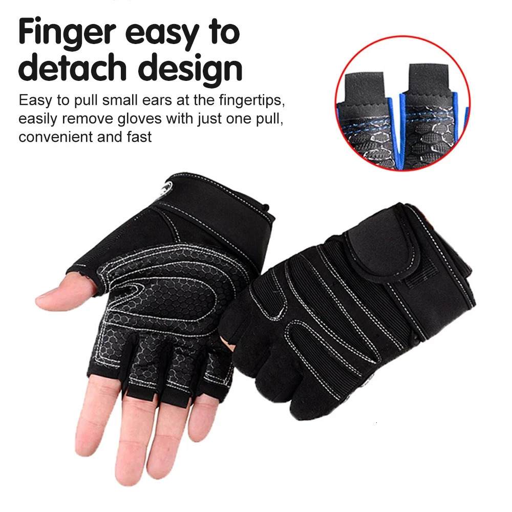 Workout Gloves for Men Women Half Finger Glove with Wrist Wrap Sport Weight Lifting Training Bicycle Motorcyclist Gym 260408