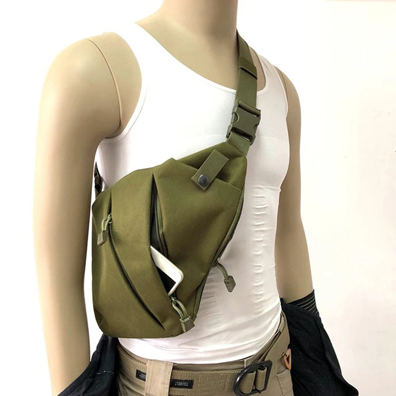Outdoor Tactical Storage Gun Holster Shoulder Bags Men Anti-theft Chest Bag Nylon Sports Hunting Crossbody Pistol Bag 260407