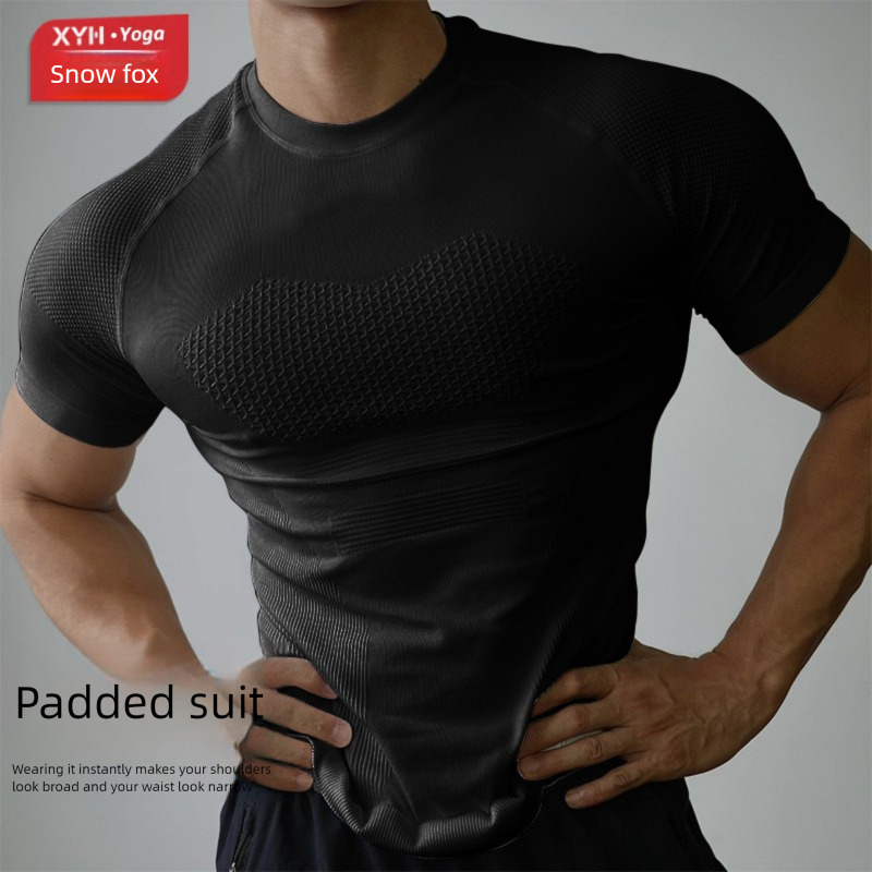 2026 New Designer Men's Professional Fitness Short Sleeved Sports T-shirt Suitable For Summer Running Training, Quick Drying, Tight Fitting Outdo