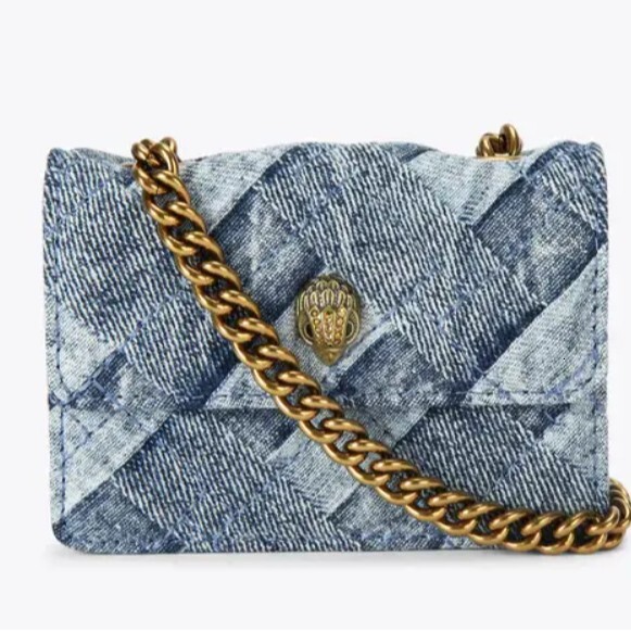 Eagle Head Mini Quilted Bag, Color Block & Denim Crossbody Purse, Y2K Luxury Everyday Bag for Women