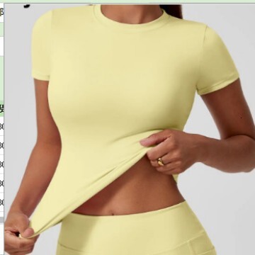 Brushed Yoga Clothing Set High Waist Tight Yoga Fitness Wear Running Sports Short Sleeve Shorts Set for Women 8010