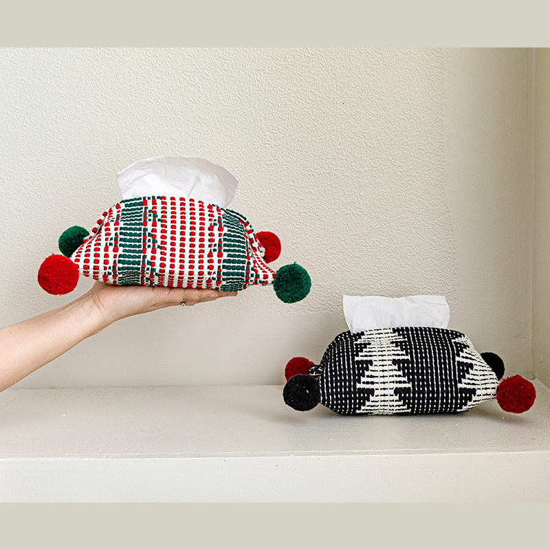 Tissue Bag Christmas Limited Edition Nordic Ins Cotton Thread Woven Color Ball Pull Out Homestay Soft Decoration