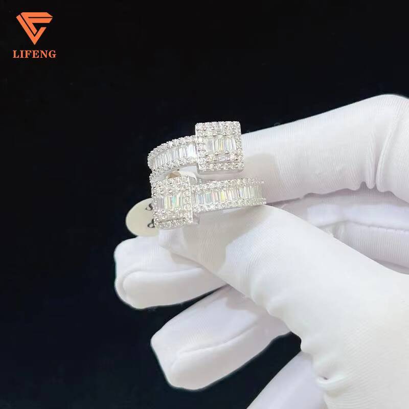 Custom High Quality Silver Plated Diamond Engagement Ring for Men Excellent Cut Moissanite for Wedding Party Certified by GRA