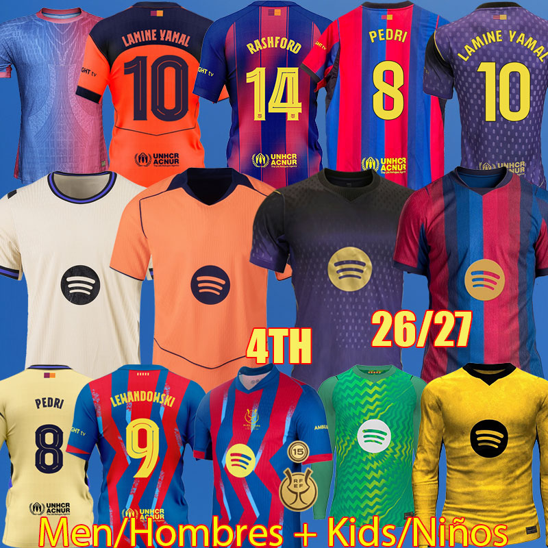 4XL Barcelonas soccer jerseys 2026 4TH Supercopa RASHFORD PEDRI LEWANDOWSKI ANSU FATI GAVI FERRAN RAPHINHA CUBARSI Camisetas de DEMBELE Football Shirt men kids 666