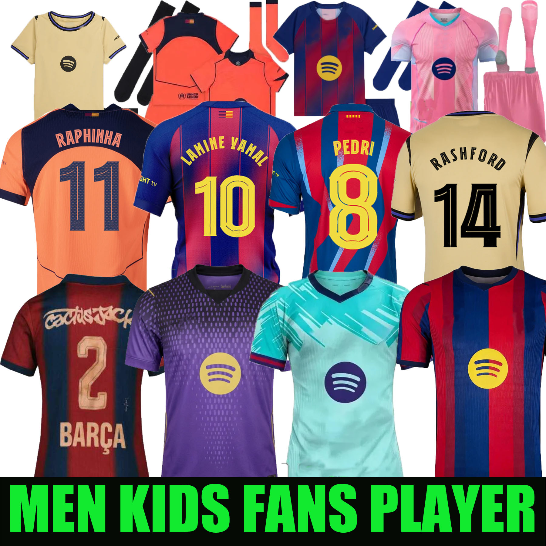 25 26 27 LAMINE YAMAL Lewandowski RASHFORD soccer jersey Ed Sheeran OLMO GAVI Raphinha FERRAN 2025 2026 football shirt kids home away men kids kit 04 05 retro