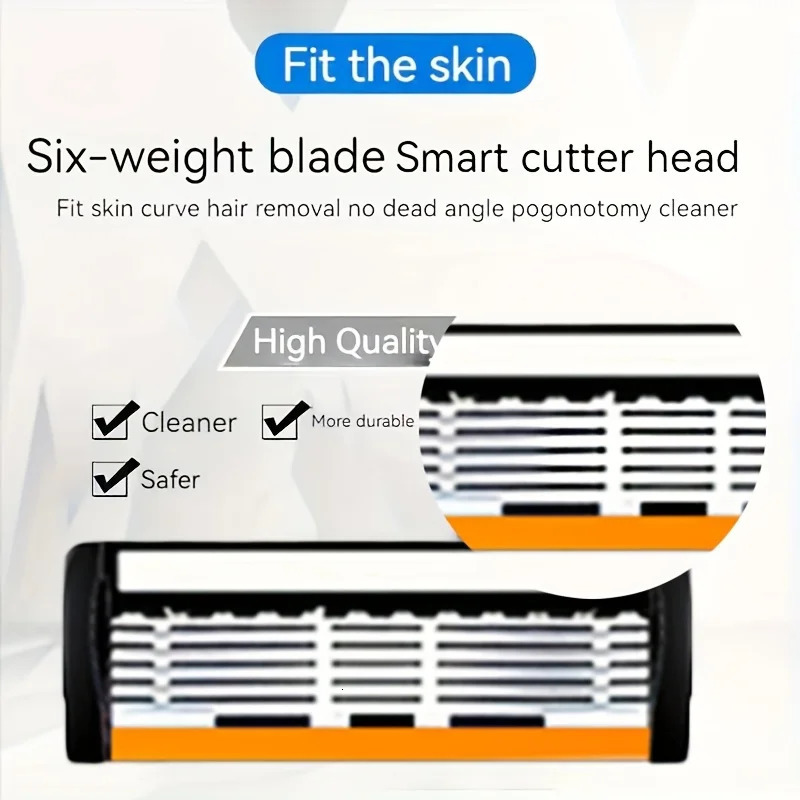 Razor Classic 6 Layer Safety for Mens ShavingWomens Hair Removal Shaving Blades Manual Shaver 260409 - view 4