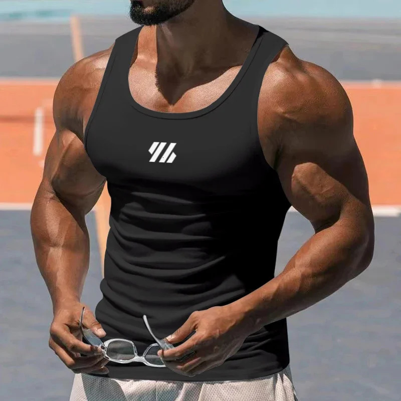 Running Vest Mens Summer Gym Clothing Sports Leisure Milk Silk Tight Sleeveless Shirt Elastic Breathable Slim Fitness Tank Tops 260408