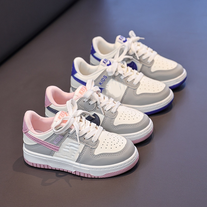 Kids Sneakers Low-Top for Boys Girls Breathable Casual Board Shoes Youth Fashion Streetwear Trainers Anti-Slip School Shoes Play Outdoor Activities Fr
