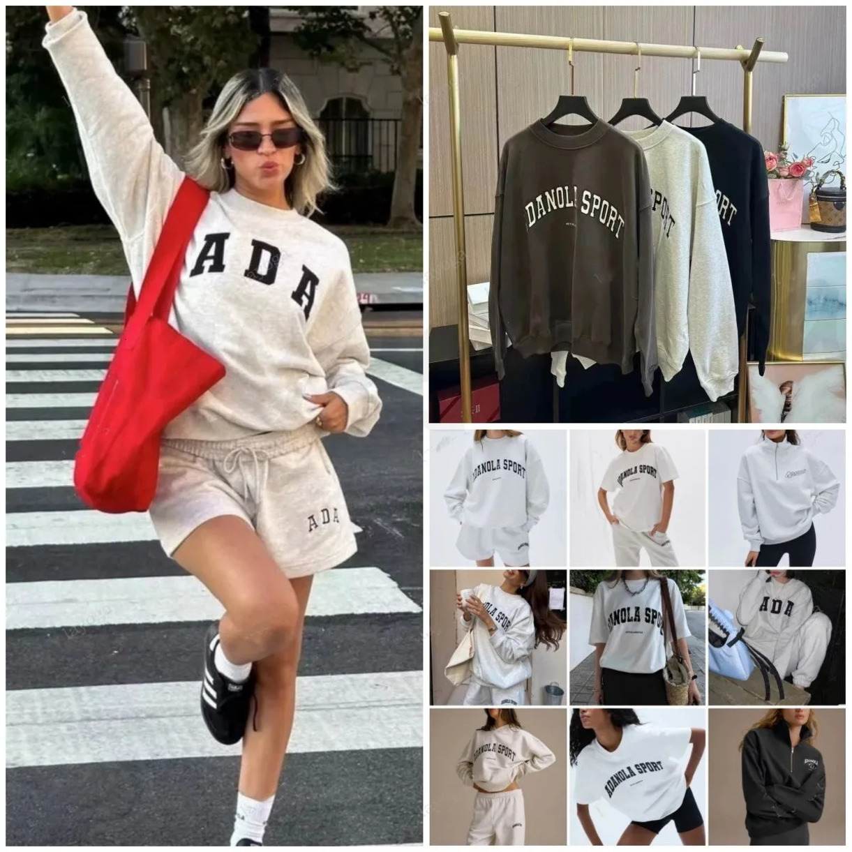 2026 Gym Clothe Set Designer workout set Adanolas Hoodie Ada Sets Sweatshirts Oversized Cotton Loose Hoodies Embroideried Fashion Lady Long Sleeved Sweaters Spo