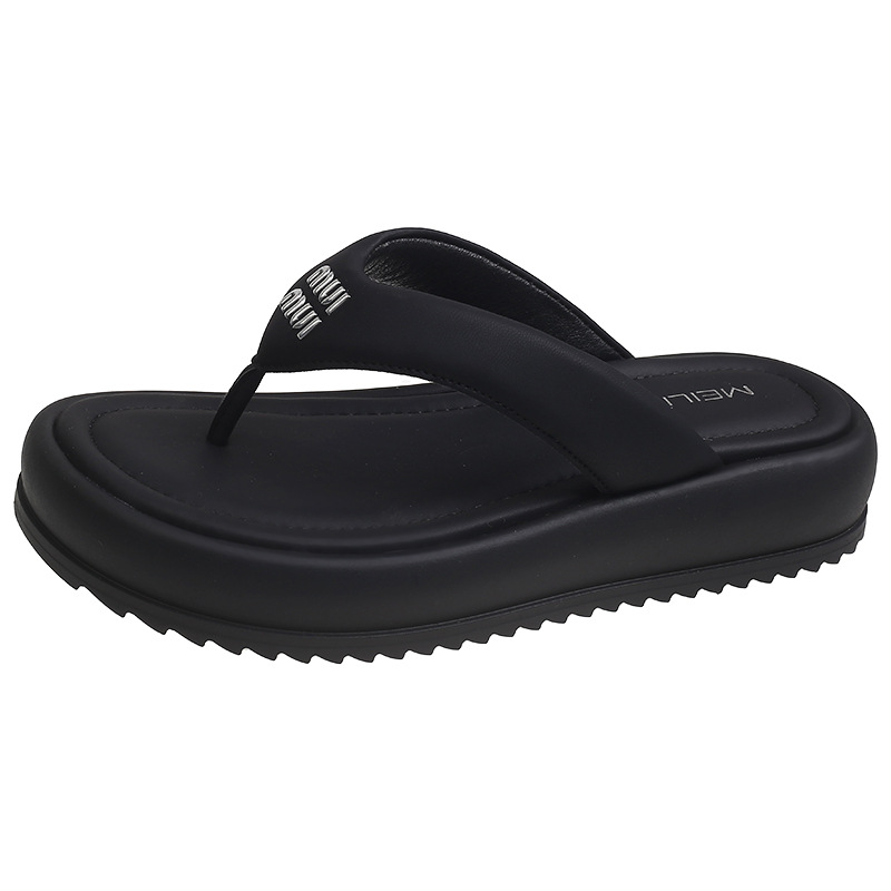 2026 Summer Hot Legged Designer Flip flops Outdoor Casual Fashion Height Increasing Letter Sandals for Women