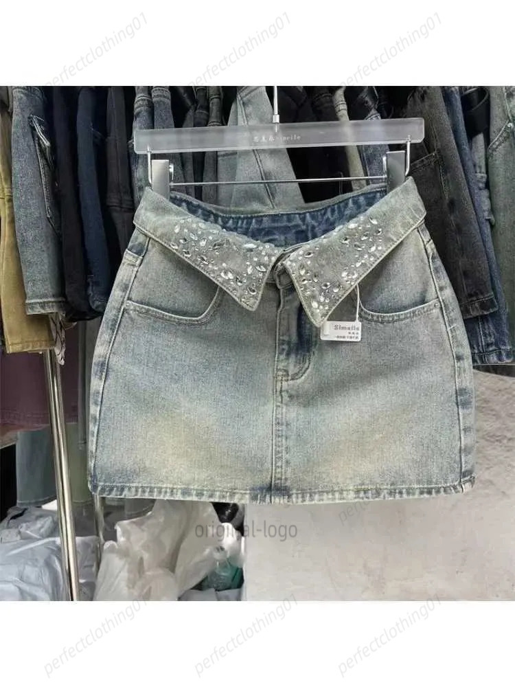 Miulyes Miulyes Shorts Cool Collar Rhine Shorts Womens Jeans Muilys Skirt 2026 Summer New Hot Girl High Miu Waist Light Blue Denim Skiing 0e6