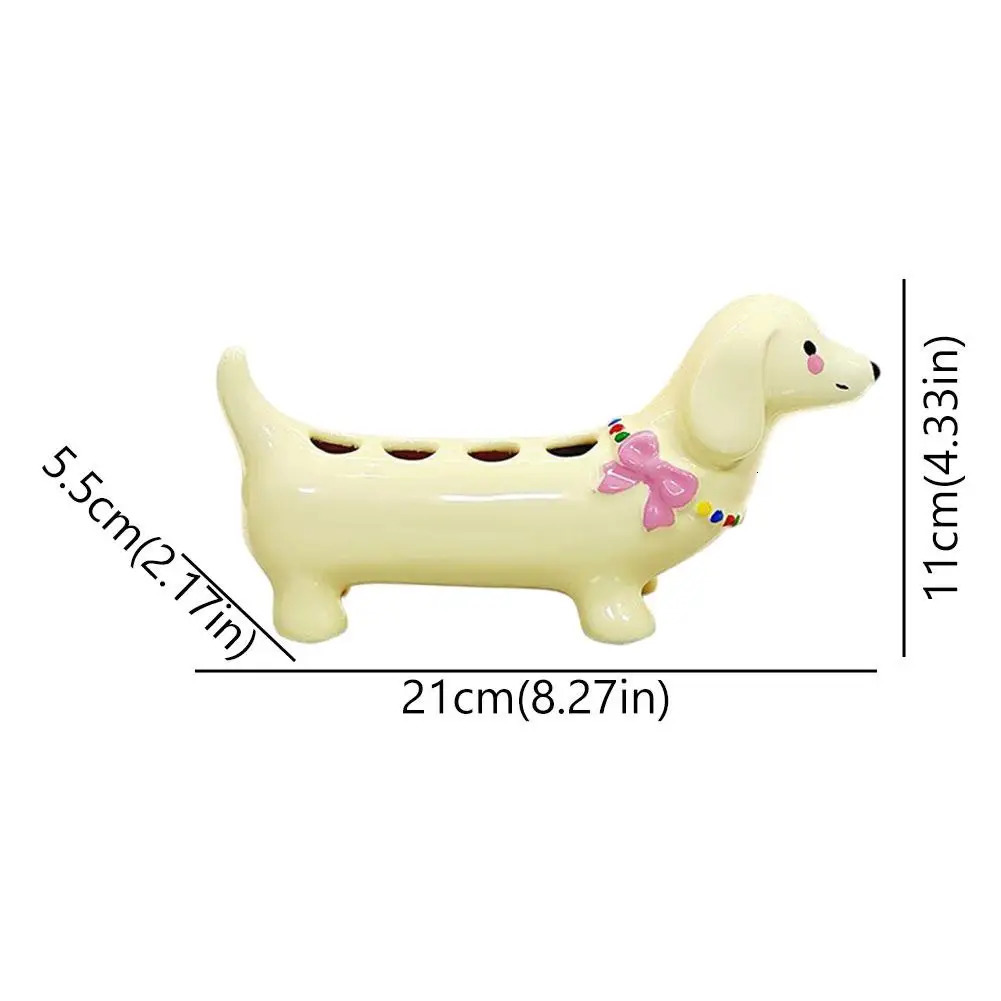 Dachshund Ceramic Toothbrush Holder Storage Rack Bathroom Sink Washstand Toothbrush Base Bathroom Decoration 260408 - view 7