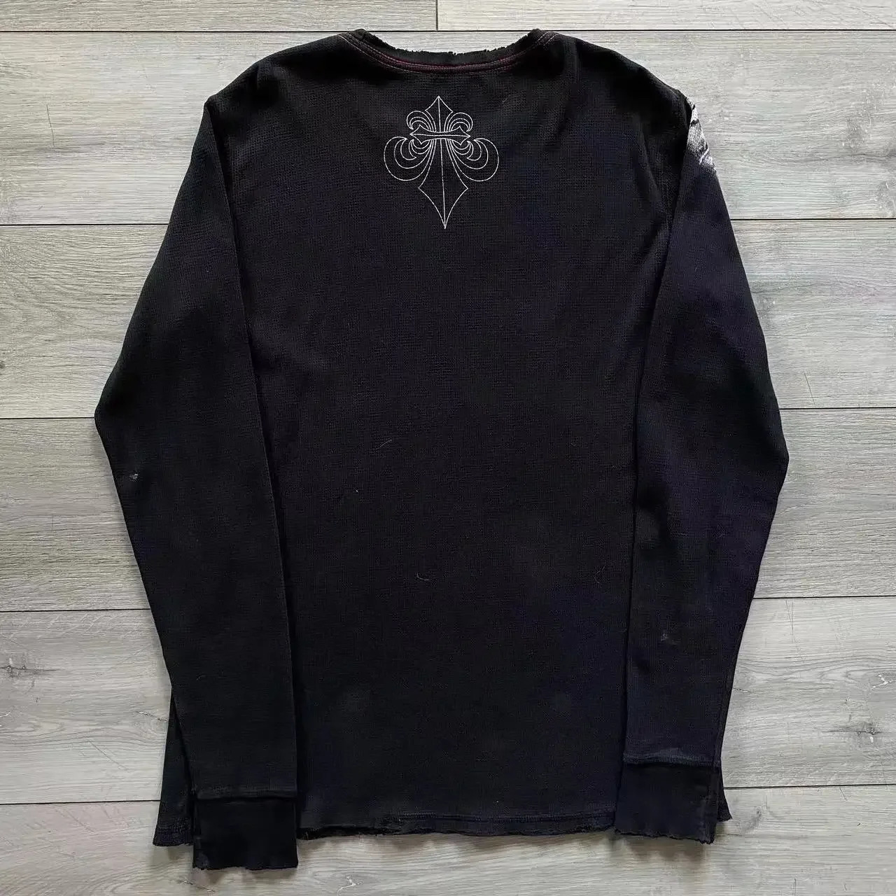 90s Affliction T shirt Hip Hop Round Neck Oversized Long sleeved T shirt Mens Womens Casual Gothic Clothing Tops Streetwear260408