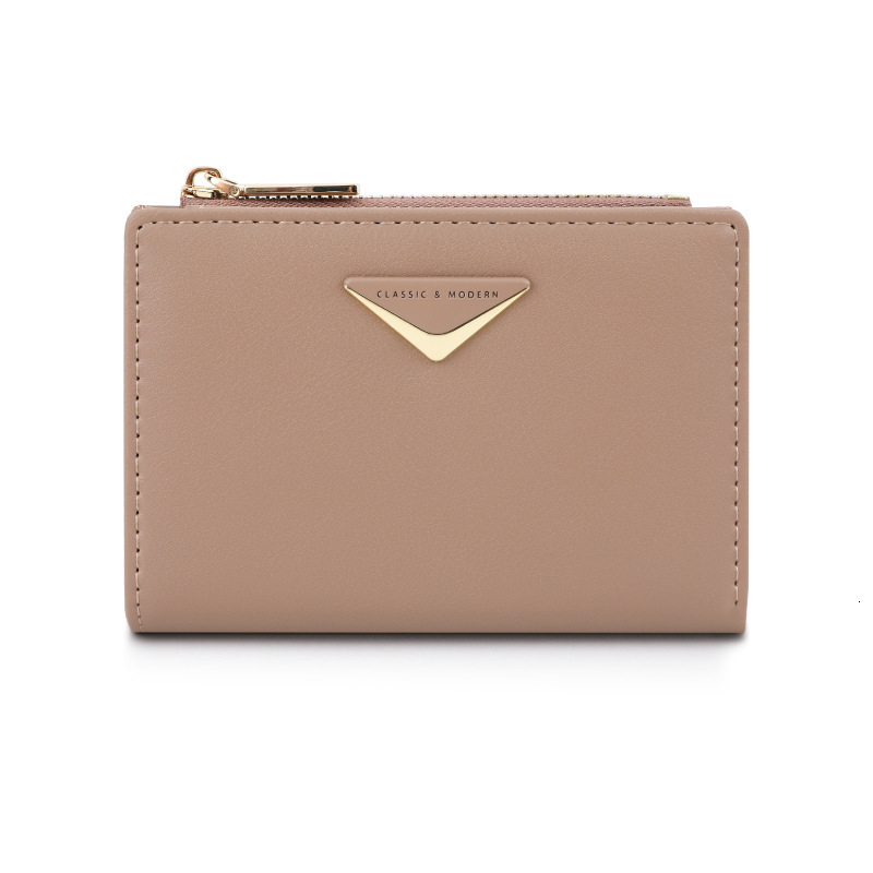 Genuine Leather Zip-Around Short Wallet - Premium Smooth Leather Handbag, Luxury Multi-slot Card Holder