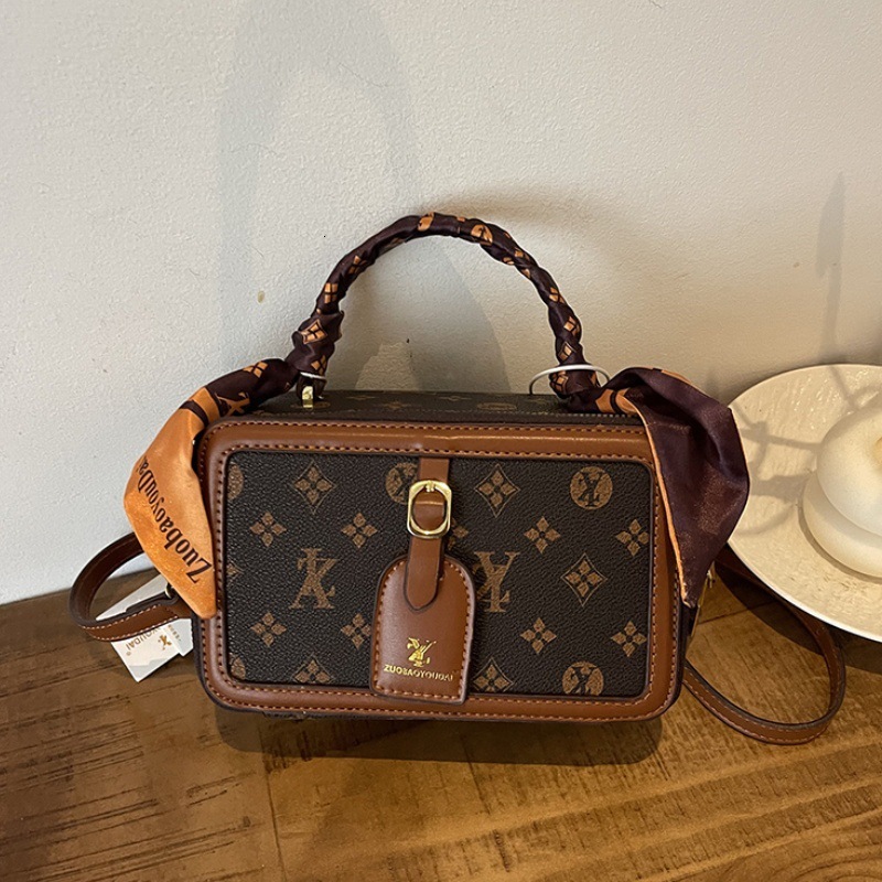 High-end women's new model printed fashion box bag, elegant ladies versatile shoulder and crossbody bag