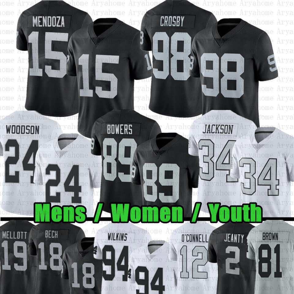 15 Fernando Mendoza 98 Maxx Crosby Brock Bowers Football Jersey Ashton Jeanty Geno Smith Tyree Wilson Charles Woodson Kolton Miller Jack Bech Jackson 