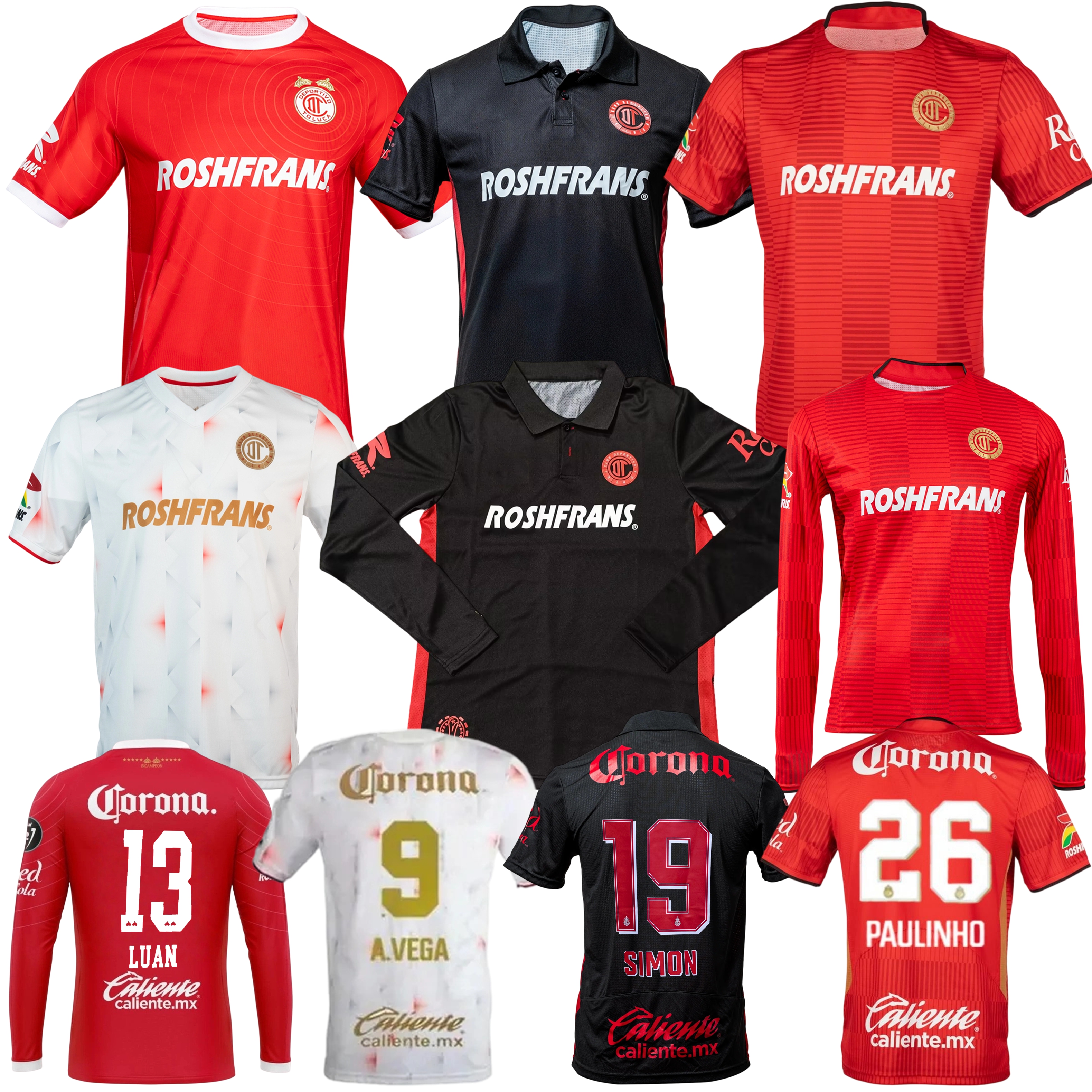 2026 Deportivo Toluca FC soccer jerseys A.Vega 25 26 PAUILINHO MARCEL football shirts maillot ANGULO DOMINGUEZ home away third size S-4XL