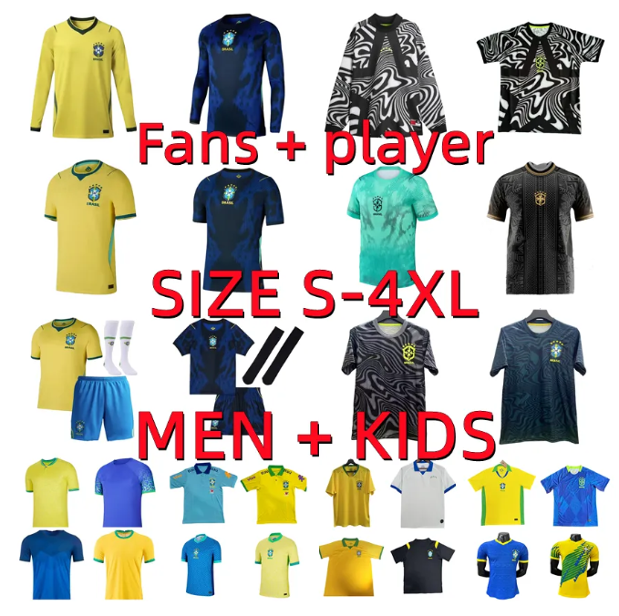 2026 2027 brazil soccer jerseys 24 25 26 27 Player version NEYMAR JR VINI ENDRICK BRUNO NEYMAR RODRYGO CASEMIRO RICHARLISON RAPHINHA football shirt maillots men kids