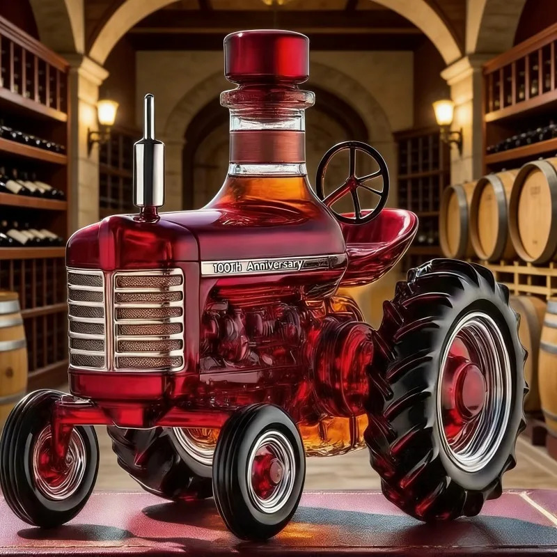 Creative Tractor Shape Glass Whiskey Decanter with Horse Lid Novelty Farm Style Liquor Dispenser Bar Tool Gift for Whiskey 260408