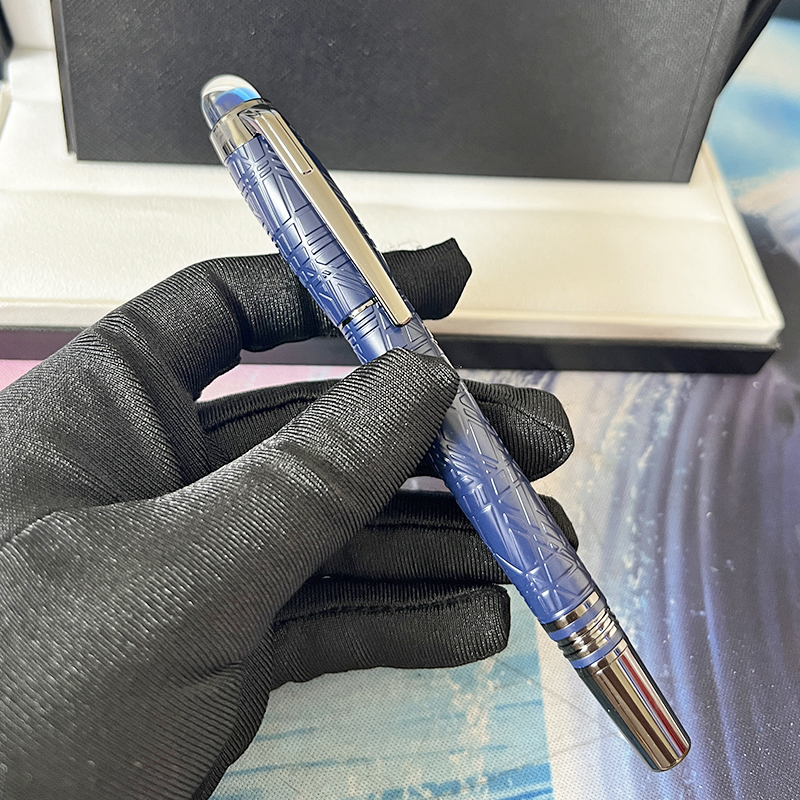 Luxury Mont Pen Blue Star-W Rollerbll/ballpoint/ Pens with serial number Writing Stationery Pen