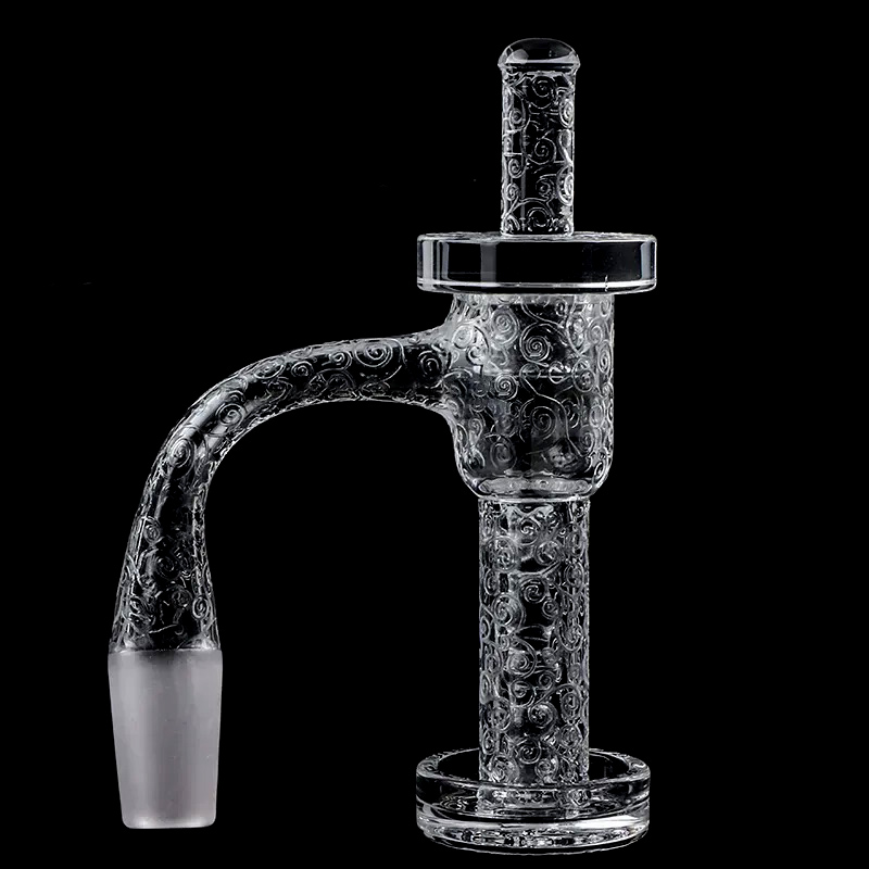 Full Weld Sandblasted Terp Slurper Set With Quartz Cap And Pill 20mm OD Seamless Welded Beveled Edge Sandblasting SlurpersHandmade Quartz Banger Nails